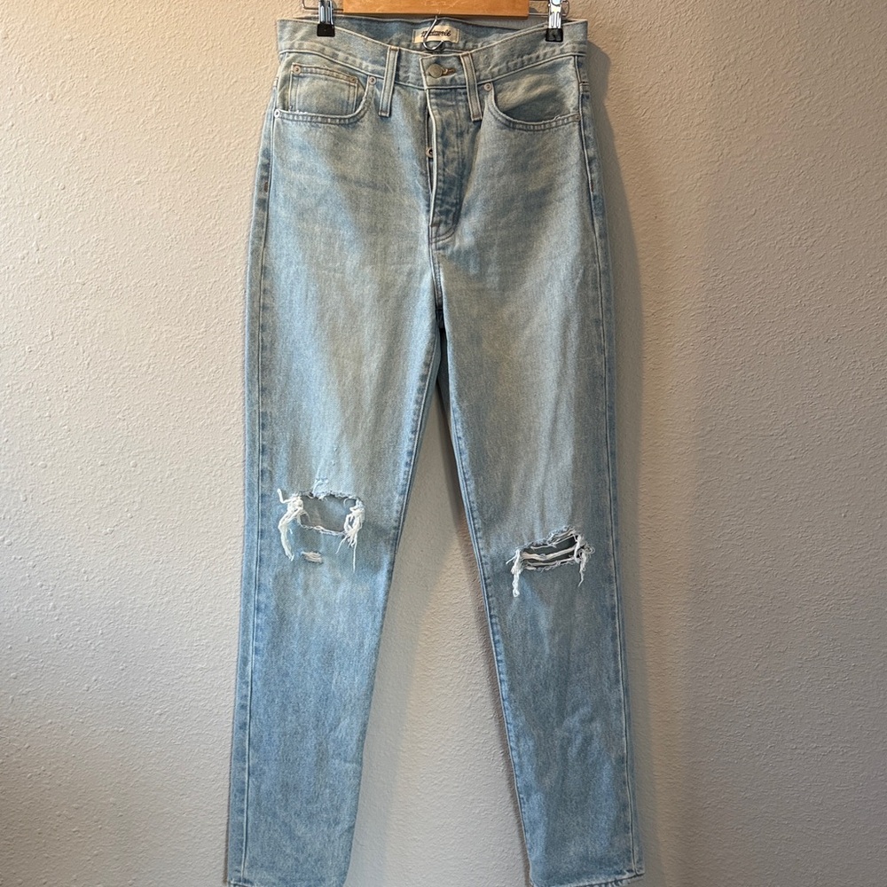 Madewell High-Rise Light Wash Distressed Jeans